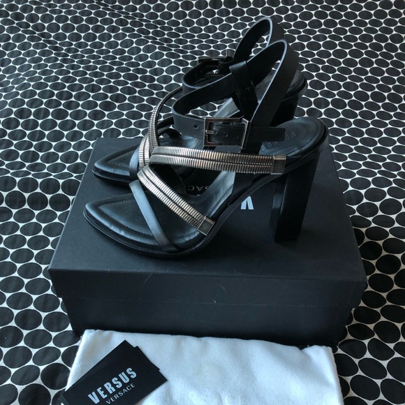 Versus Versace Women Black Sandals Calfskin